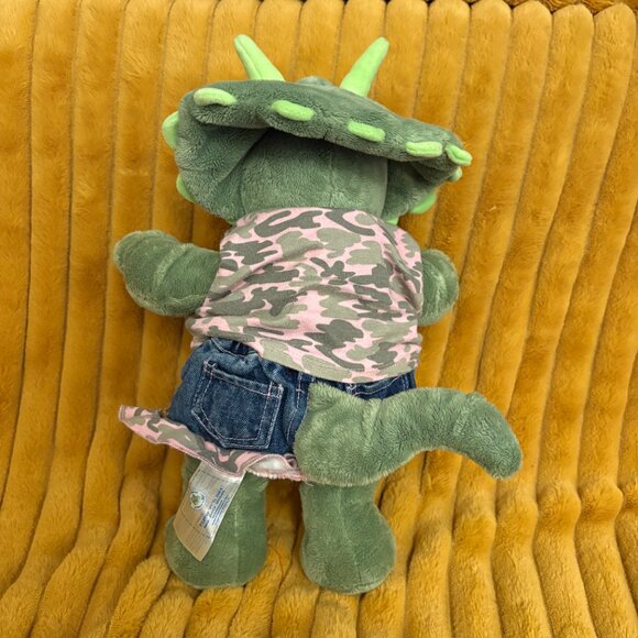 Build-A-Bear (BAB) Retired 2006 Triceratops Stuffie w/ Girl Outfit (SKU: 362TO) - Picture 4 of 11